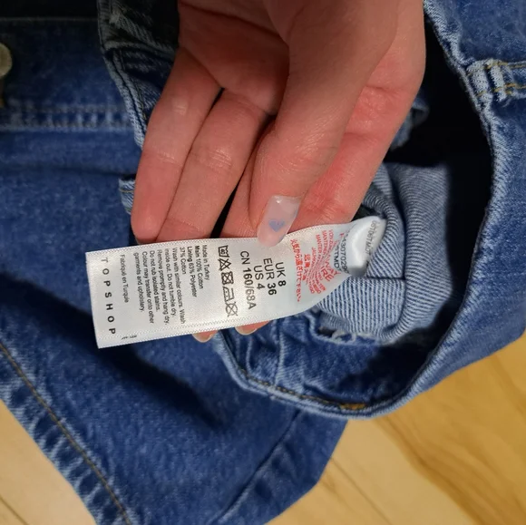 Size 4 Topshop Denim Mini Skirt - Picture 3 of 4